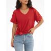 imageATHMILE Womens T Shirts 2025 Short Sleeve VNeck Shirts Cute Fit Summer Casual Tee Tops SXXLRed