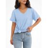 imageATHMILE Womens T Shirts 2025 Short Sleeve VNeck Shirts Cute Fit Summer Casual Tee Tops SXXLSky Blue