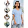imageATHMILE Womens T Shirts 2025 Short Sleeve VNeck Shirts Cute Fit Summer Casual Tee Tops SXXLSky Blue