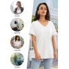 imageATHMILE Womens T Shirts 2025 Short Sleeve VNeck Shirts Cute Fit Summer Casual Tee Tops SXXLWhite