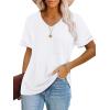 imageATHMILE Womens T Shirts 2025 Short Sleeve VNeck Shirts Cute Fit Summer Casual Tee Tops SXXLWhite1