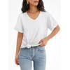 imageATHMILE Womens T Shirts 2025 Short Sleeve VNeck Shirts Cute Fit Summer Casual Tee Tops SXXLWhite1