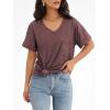 imageATHMILE Womens T Shirts 2025 Short Sleeve VNeck Shirts Cute Fit Summer Casual Tee Tops SXXLWine Red