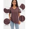 imageATHMILE Womens T Shirts 2025 Short Sleeve VNeck Shirts Cute Fit Summer Casual Tee Tops SXXLWine Red