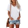 imageATHMILE Womens T Shirts 2025 Short Sleeve VNeck Shirts Cute Fit Summer Casual Tee Tops SXXLWhite1