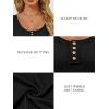 imageATHMILE Womens Long Sleeve Shirts Casual Fall Henley Top Button Down Blouses Basic Ribbed Knit T Shirts 2025Black