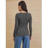 imageATHMILE Womens Long Sleeve Shirts Casual Fall Henley Top Button Down Blouses Basic Ribbed Knit T Shirts 2025Darkgrey