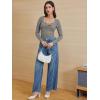 imageATHMILE Womens Long Sleeve Shirts Casual Fall Henley Top Button Down Blouses Basic Ribbed Knit T Shirts 2025Grey