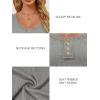 imageATHMILE Womens Long Sleeve Shirts Casual Fall Henley Top Button Down Blouses Basic Ribbed Knit T Shirts 2025Grey