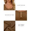imageATHMILE Womens Long Sleeve Shirts Casual Fall Henley Top Button Down Blouses Basic Ribbed Knit T Shirts 2025Lightbrown