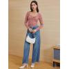 imageATHMILE Womens Long Sleeve Shirts Casual Fall Henley Top Button Down Blouses Basic Ribbed Knit T Shirts 2025Pink