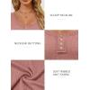 imageATHMILE Womens Long Sleeve Shirts Casual Fall Henley Top Button Down Blouses Basic Ribbed Knit T Shirts 2025Pink