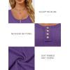 imageATHMILE Womens Long Sleeve Shirts Casual Fall Henley Top Button Down Blouses Basic Ribbed Knit T Shirts 2025Purple