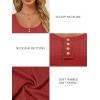imageATHMILE Womens Long Sleeve Shirts Casual Fall Henley Top Button Down Blouses Basic Ribbed Knit T Shirts 2025Red