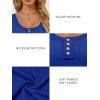 imageATHMILE Womens Long Sleeve Shirts Casual Fall Henley Top Button Down Blouses Basic Ribbed Knit T Shirts 2025Sapphireblue