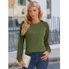 imageATHMILE Womens Long Sleeve Shirts Lace Tops Business Casual Outfits Dressy Fall Fashion BlousesArmygreen