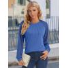 imageATHMILE Womens Long Sleeve Shirts Lace Tops Business Casual Outfits Dressy Fall Fashion BlousesBlue
