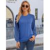 imageATHMILE Womens Long Sleeve Shirts Lace Tops Business Casual Outfits Dressy Fall Fashion BlousesBlue