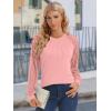 imageATHMILE Womens Long Sleeve Shirts Lace Tops Business Casual Outfits Dressy Fall Fashion BlousesCoral