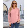 imageATHMILE Womens Long Sleeve Shirts Lace Tops Business Casual Outfits Dressy Fall Fashion BlousesCoral