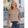 imageATHMILE Womens Long Sleeve Shirts Lace Tops Business Casual Outfits Dressy Fall Fashion BlousesKhaki
