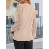 imageATHMILE Womens Long Sleeve Shirts Lace Tops Business Casual Outfits Dressy Fall Fashion BlousesOatmeal