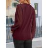 imageATHMILE Womens Long Sleeve Shirts Lace Tops Business Casual Outfits Dressy Fall Fashion BlousesWine Red