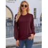 imageATHMILE Womens Long Sleeve Shirts Lace Tops Business Casual Outfits Dressy Fall Fashion BlousesWine Red