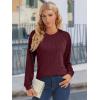 imageATHMILE Womens Long Sleeve Shirts Lace Tops Business Casual Outfits Dressy Fall Fashion BlousesWine Red