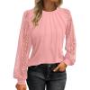 imageATHMILE Womens Long Sleeve Shirts Lace Tops Business Casual Outfits Dressy Fall Fashion BlousesCoral