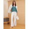 imageATHMILE Womens 34 Length Sleeve Tops V Neck Shirts Business Casual Dressy Blouse Loose Fit Basic Tee with PocketBluegreen