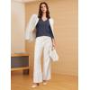 imageATHMILE Womens 34 Length Sleeve Tops V Neck Shirts Business Casual Dressy Blouse Loose Fit Basic Tee with PocketDarkblue