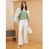 imageATHMILE Womens 34 Length Sleeve Tops V Neck Shirts Business Casual Dressy Blouse Loose Fit Basic Tee with PocketLightgreen