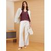 imageATHMILE Womens 34 Length Sleeve Tops V Neck Shirts Business Casual Dressy Blouse Loose Fit Basic Tee with PocketWinered