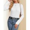 imageATHMILE Womens Casual Dressy Long Sleeve Tops Texture Mock Neck Blouses Trendy Business Casual Outfits Shirts Fall Clothes