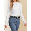 imageATHMILE Womens Casual Dressy Long Sleeve Tops Texture Mock Neck Blouses Trendy Business Casual Outfits Shirts Fall Clothes