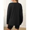imageATHMILE Womens Oversized Long Sleeve T Shirts Basic Crewneck Tee Fall Tops Casual Workout Fashion Casual Y2K ClothesBlack