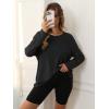 imageATHMILE Womens Oversized Long Sleeve T Shirts Basic Crewneck Tee Fall Tops Casual Workout Fashion Casual Y2K ClothesBlack