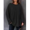 imageATHMILE Womens Oversized Long Sleeve T Shirts Basic Crewneck Tee Fall Tops Casual Workout Fashion Casual Y2K ClothesBlack
