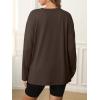 imageATHMILE Womens Oversized Long Sleeve T Shirts Basic Crewneck Tee Fall Tops Casual Workout Fashion Casual Y2K ClothesBrown
