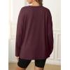 imageATHMILE Womens Oversized Long Sleeve T Shirts Basic Crewneck Tee Fall Tops Casual Workout Fashion Casual Y2K ClothesBurgundy