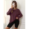 imageATHMILE Womens Oversized Long Sleeve T Shirts Basic Crewneck Tee Fall Tops Casual Workout Fashion Casual Y2K ClothesBurgundy