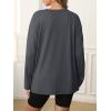 imageATHMILE Womens Oversized Long Sleeve T Shirts Basic Crewneck Tee Fall Tops Casual Workout Fashion Casual Y2K ClothesDeep Grey