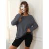 imageATHMILE Womens Oversized Long Sleeve T Shirts Basic Crewneck Tee Fall Tops Casual Workout Fashion Casual Y2K ClothesDeep Grey