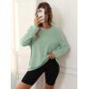 imageATHMILE Womens Oversized Long Sleeve T Shirts Basic Crewneck Tee Fall Tops Casual Workout Fashion Casual Y2K ClothesGreen