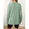 imageATHMILE Womens Oversized Long Sleeve T Shirts Basic Crewneck Tee Fall Tops Casual Workout Fashion Casual Y2K ClothesGreen