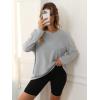 imageATHMILE Womens Oversized Long Sleeve T Shirts Basic Crewneck Tee Fall Tops Casual Workout Fashion Casual Y2K ClothesGrey