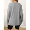 imageATHMILE Womens Oversized Long Sleeve T Shirts Basic Crewneck Tee Fall Tops Casual Workout Fashion Casual Y2K ClothesGrey