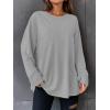 imageATHMILE Womens Oversized Long Sleeve T Shirts Basic Crewneck Tee Fall Tops Casual Workout Fashion Casual Y2K ClothesGrey
