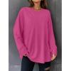 imageATHMILE Womens Oversized Long Sleeve T Shirts Basic Crewneck Tee Fall Tops Casual Workout Fashion Casual Y2K ClothesHot Pink